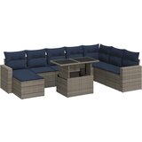 vidaXL Vrtna sedežna garnitura z blazinami 9-delna siv ratan/akacija, (22016178) | Shoptok.si