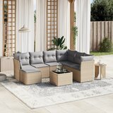 Maison Chic Seti vrtnega pohištva - Vrtna garnitura - Vrtni pohištvo set 8-delna z blazinami bež poli ratan, (21799042) | Shoptok.si