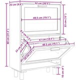 Ormarić za cipele crni 52 x 25 x 80 cm drvo i prirodni ratan | Eponuda.ba