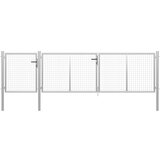 vidaXL vrtna vrata jeklena 400x75 cm srebrna | Shoptok.si