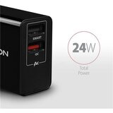Axagon ACU-QS24 zidni punjač 1x USB-A QC 3.0 i 1x 1,2A, 24W, crni | shoptok.hr