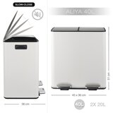 Spirella Mat bel jeklen koš za smeti 2x20 l za ločevanje odpadkov/s pedalom Aliya – | Shoptok.si