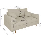 Ropez Bež sofa od samta 150 cm Ariella – | shoptok.hr