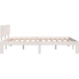  Posteljni okvir bel iz trdne borovine 140x190 cm, (20646381) | Shoptok.si