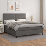  Box spring postelja z vzmetnico siva 180x200 cm umetno usnje, (20902228) Cene