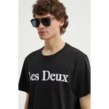 Les Deux Bombažna kratka majica moška, črna barva, LDM101180