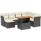Maison Chic Seti vrtnega pohištva - Vrtna garnitura - Vrtni pohištvo set 8-delna z blazinami črn poli ratan, (21799436) | Shoptok.si