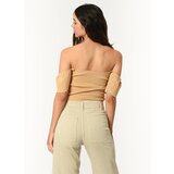 Dewberry Z2008 WOMEN'S KROP BLOUSE-ON CAMEL | shoptok.hr