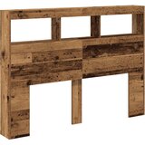 Ormarić za uzglavlje s LED svjetlima staro drvo 140x17x102 cm | shoptok.hr