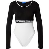 Karl Lagerfeld jeans Bodi majica crna / bijela | shoptok.hr