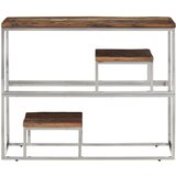  The Living Store Konzolna mizica nerjaveče jeklo in trden predelan les - Konzolna Mizica, (21453655) | Shoptok.si
