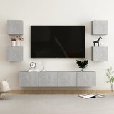  6-dijelni set TV ormarića siva boja betona konstruirano drvo Cijene