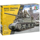 Italeri 1/35 M4A1 SHERMAN tank z ameriško posadko maketa | Shoptok.si