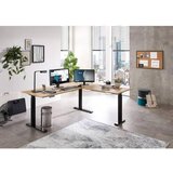 MID.YOU KOTNA PISALNA MIZA kovina, leseni material črna, hrast artisan | Shoptok.si
