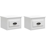  Zidni noćni ormarići 2 kom visoki sjaj bijeli 41,5 x 36 x 28 cm | shoptok.hr