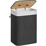Songmics Koš za perilo 72 L, črn bambus | Shoptok.si