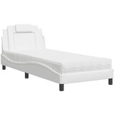 vidaXL Postelja z vzmetnico bela 90x200 cm umetno usnje, (21112214) Cene