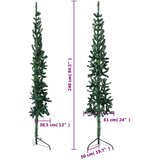  Ozka umetna polovična novoletna jelka s stojalom zelena 240 cm, (20611328) | Shoptok.si