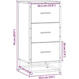 vidaXL Komoda siva sonoma 35,5x35x76 cm inženirski les in kovina | Shoptok.si