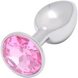 Sunfo - metalni analni čep s ružičastim kamenom (srebrni) | shoptok.hr