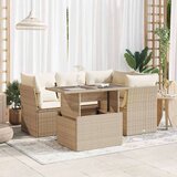  5-dijelni vrtni set sofa s jastucima bež od poliratana | shoptok.hr