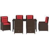  Vrtni set za objed s jastukom 7 pcs Smeđa Poli ratan | shoptok.hr