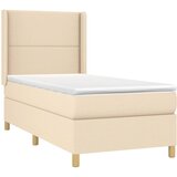 Krevet box spring s madracem LED krem 100x200 cm od tkanine | Eponuda.com