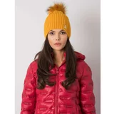 Fashion Hunters Dark yellow hat with pompoms