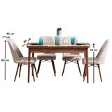 Hanah home Set Trpezarijski sto i 4 stolice Lidyana Cream | Eponuda.com