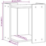  Kutija z mačji pijesak boja hrasta 42x42x51cm konstruirano drvo | shoptok.hr