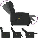  Masažni naslonjač na podizanje od tkanine crni | shoptok.hr