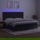  Krevet box spring s madracem LED crni 200x200 cm baršun | shoptok.hr