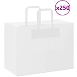 vidaXL Papirnate vrećice 250 kom s ručkama bijele 32x17x25 cm | shoptok.hr