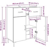  Strani šal Črna Orehovina 69,5 x 34 x 90 cm Konstruiran les, (5000217694) | Shoptok.si