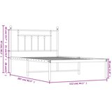  Metalni okvir za krevet s uzglavljem crni 107x203 cm | shoptok.hr