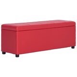  Klupa s pretincem za pohranu od umjetne kože 116 cm crvena | shoptok.hr