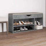 vidaXL klupa za cipele s jastukom boja betona 104 x 30 x 49 cm iverica | shoptok.hr