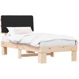  Krevetni okvir s tapiciranim uzglavljem Crna 90 x 190 cm | shoptok.hr