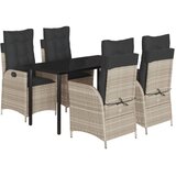  5-dijelni vrtni blagovaonski set od poliratana s jastucima sivi Siva 140 x 70 x 74 cm | shoptok.hr