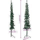  Ozka umetna polovična novoletna jelka s stojalom zelena 210 cm, (20611384) | Shoptok.si