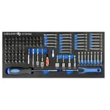 Hoegert 107-dijelni set bitova sa nastavcima za nasadne ključeve 1/4”-3/8”-1/2” umetak za radionička kolica HT7G150 | Eponuda.ba