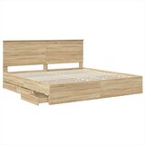 Konstrukcija postelje s predalom Sonoma hrast 200 x 200 cm, (5000121474) | Shoptok.si
