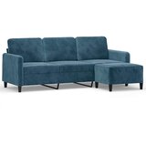  Trosjed s tabureom plavi 180 cm baršunasti | shoptok.hr