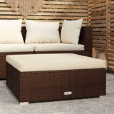  Vrtni tabure s jastukom smeđi 70 x 70 x 30 cm od poliratana | shoptok.hr