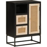vidaXL Komoda črna 55x30x76 cm trden mangov les in železo Cene