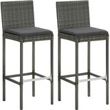  3-dijelni vrtni barski set s jastucima sivi | shoptok.hr
