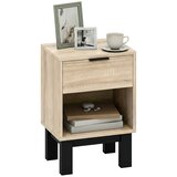 HOMCOM nočna omara iverna plošča 35D x 26Š x 50V cm Hrast, (5000234837) | Shoptok.si