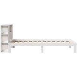 Krevet s regalom za knjige bez madraca bijeli 75x190cm borovina | Eponuda.com