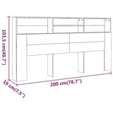  Uzglavlje s ormarićem boja smeđeg hrasta 200 x 19 x 103 5 cm | shoptok.hr
