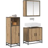 vidaXL Komplet pohištva za kopalnico z vrati 3 pcs artisan hrast | Shoptok.si